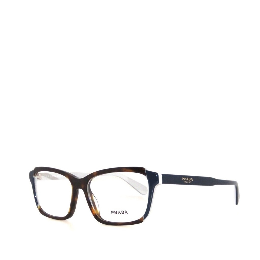Prada 01VV 01 W3C-1O1 53 Havana Blue Gray Eyeglasses PR01VV